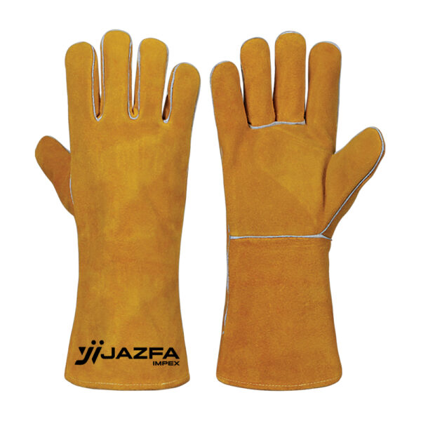 WELDING GLOVES COW SPLIT LEATHER KEVLAR® STITCHED REINFORCED PALM JI-3046