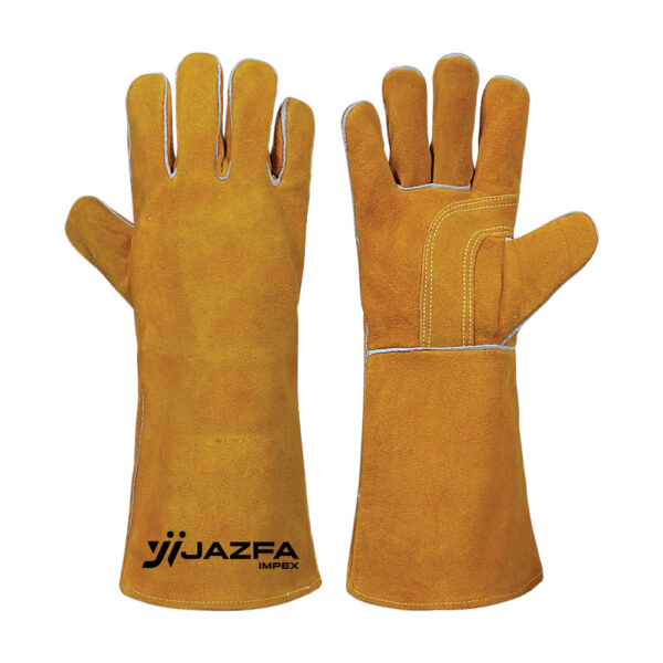 WELDING GLOVES COW SPLIT LEATHER KEVLAR® STITCHED REINFORCED PALM JI-3045