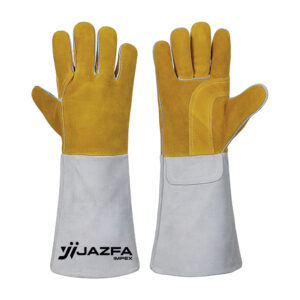 WELDING GLOVES COW SPLIT LEATHER KEVLAR® STITCHED REINFORCED PALM JI-3040