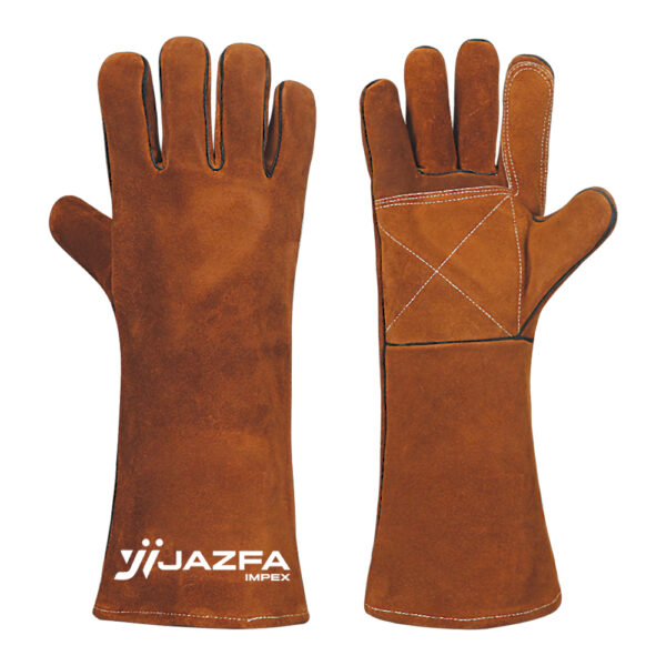 WELDING GLOVES COW SPLIT LEATHER KEVLAR® STITCHED REINFORCED PALM JI-3039