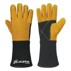 WELDING GLOVES COW SPLIT LEATHER KEVLAR® STITCHED REINFORCED PALM JI-3035