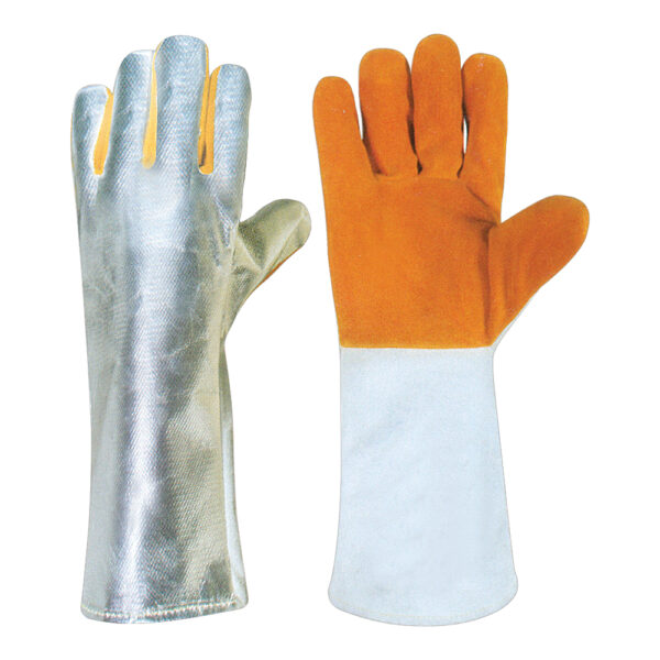 WELDING GLOVES COW SPLIT LEATHER KEVLAR® STITCHED REINFORCED PALM JI-3032