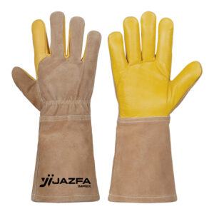 WELDING GLOVES COW SPLIT LEATHER KEVLAR® STITCHED REINFORCED PALM JI-3059